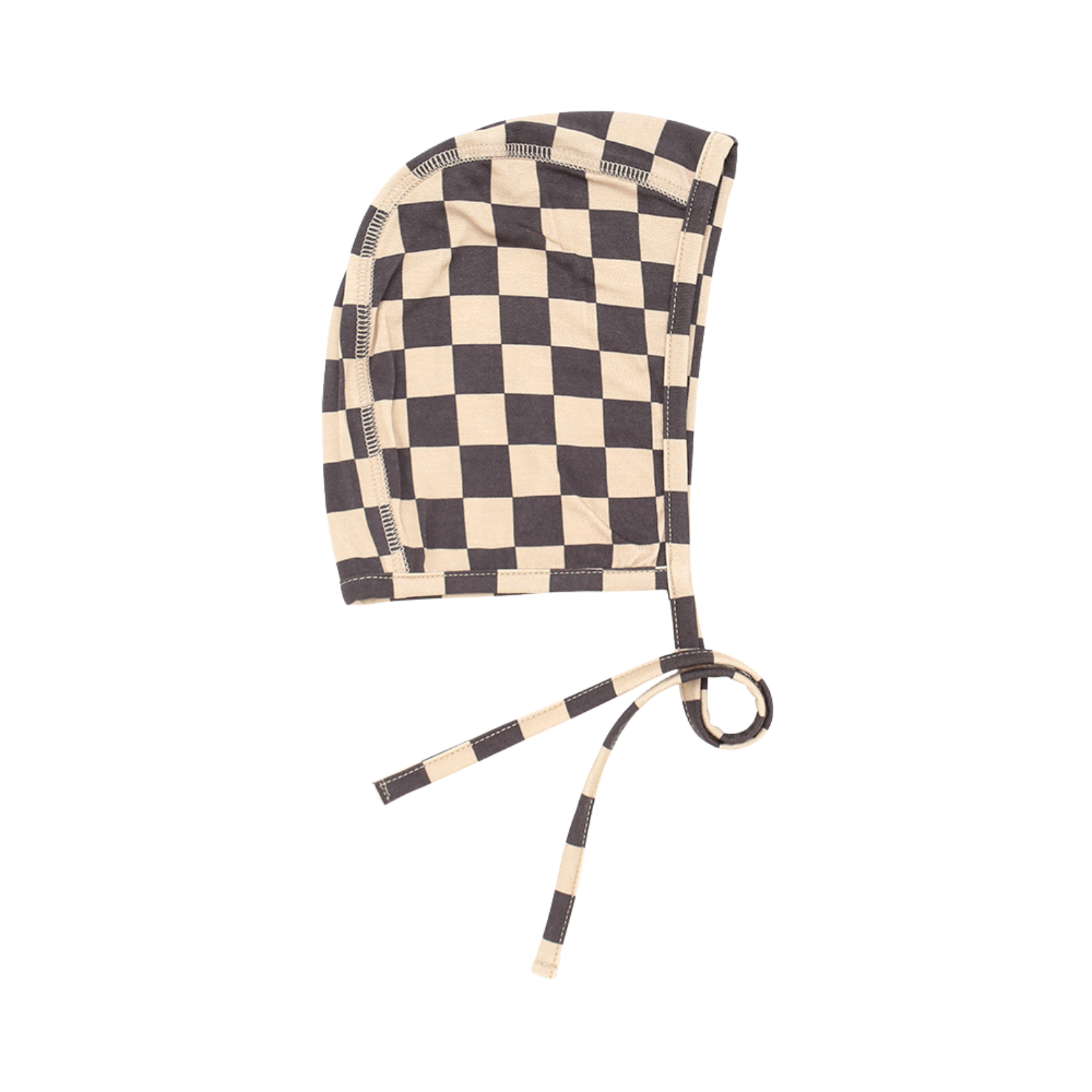 Taupe & Black Checkerboard Bonnet
