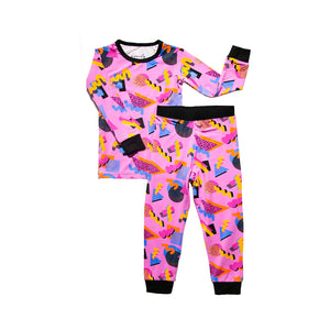 90's Two Piece Long Sleeve Pajamas