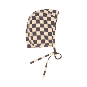 Taupe & Black Checkerboard Bonnet