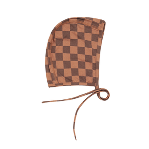 Brown Checkerboard Bonnet